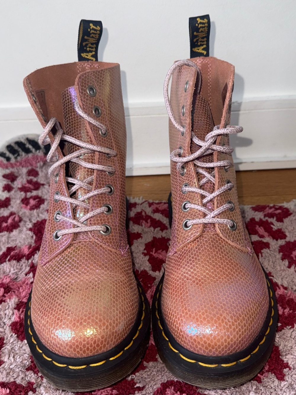 RARE Dr. Martens 1460 Pascal Pink Iridescent Pink Mermaid Boots, NIB, US Size 6 - Picture 3 of 9